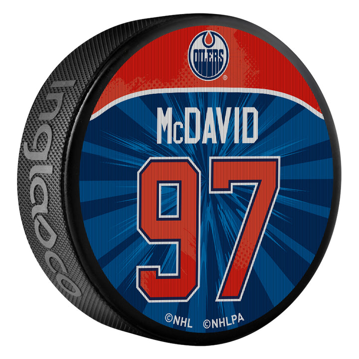 Connor McDavid Edmonton Oilers Lenticular Insert Design Puck