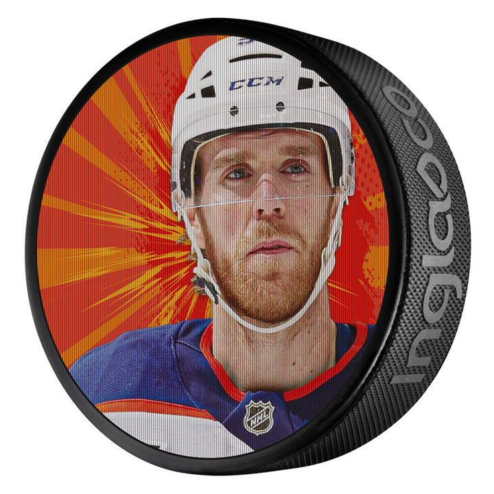 Connor McDavid Edmonton Oilers Lenticular Insert Design Puck