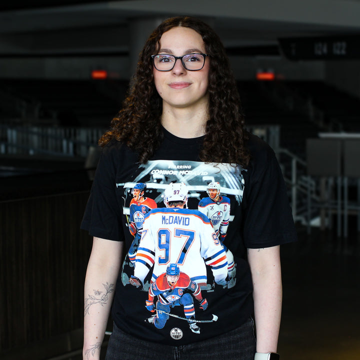Connor McDavid Edmonton Oilers Mitchell & Ness "Starring" Black T-Shirt