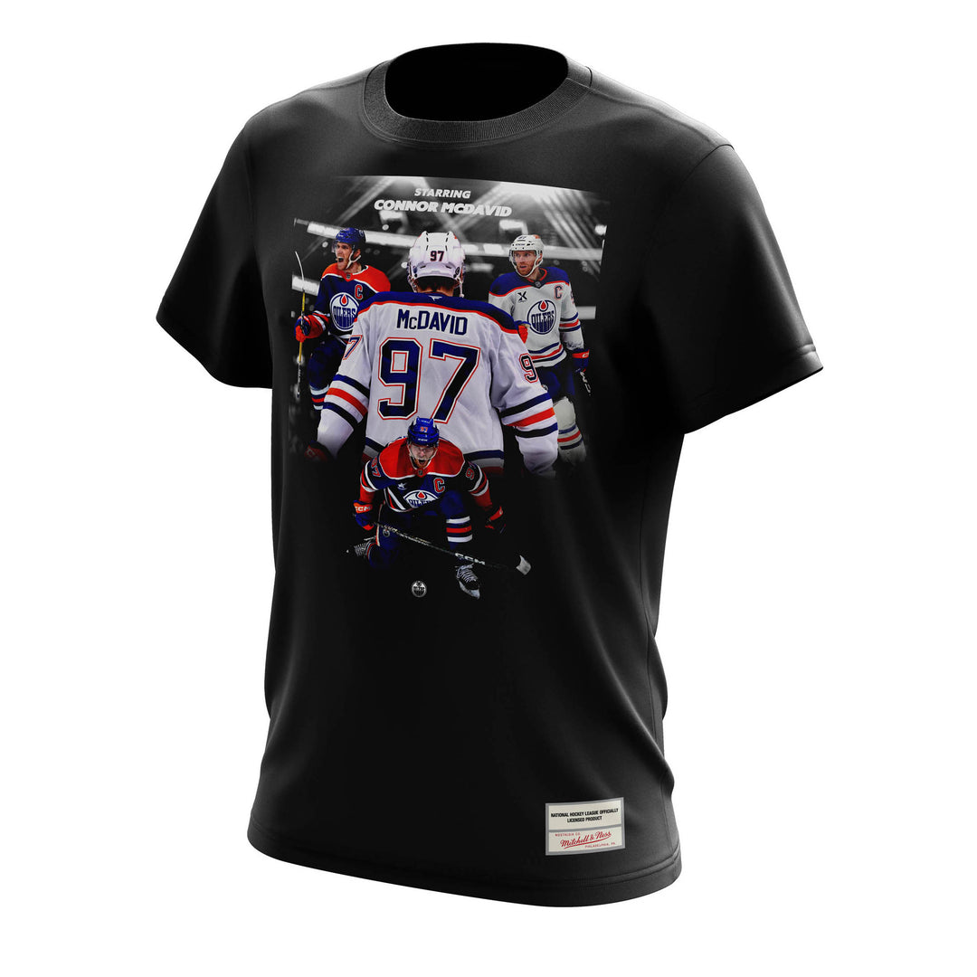 Connor McDavid Edmonton Oilers Mitchell & Ness "Starring" Black T-Shirt