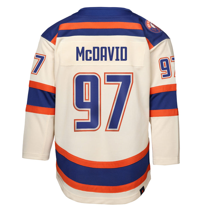 Connor McDavid Edmonton Oilers Kids Cream Alternate Jersey