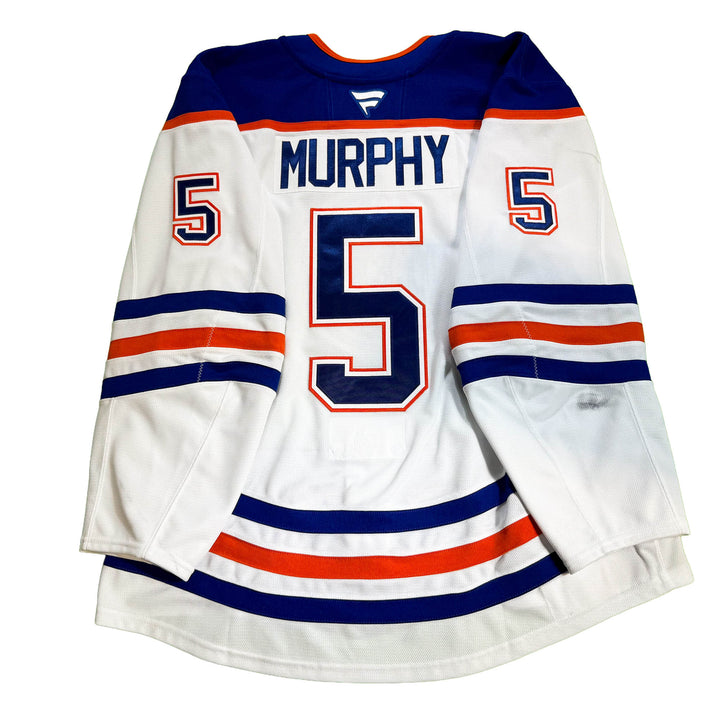 Connor Murphy Edmonton Oilers Game Worn Jersey - 2025-26 Playoffs White Set #1 - D00623