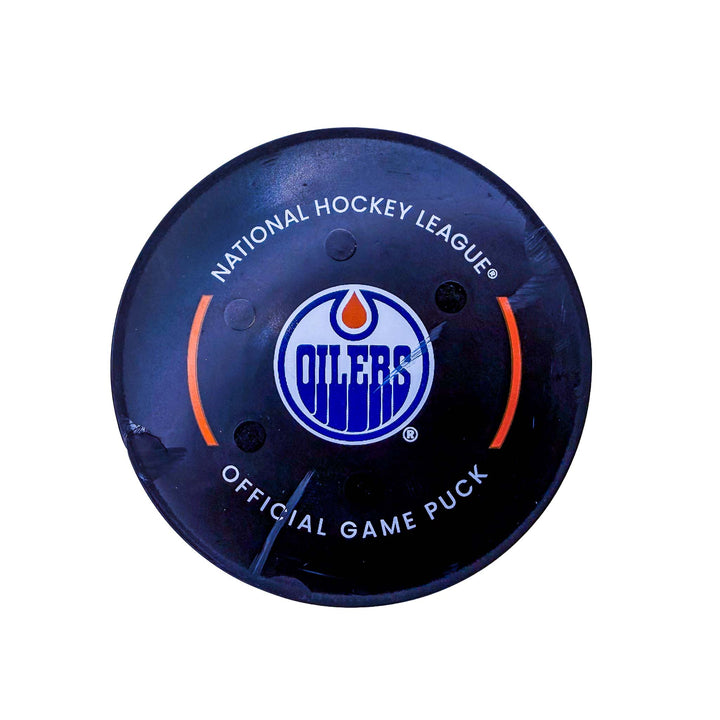 Connor Zary Calgary Flames Goal Puck - Oct. 13/2024 vs Edmonton Oilers #24888