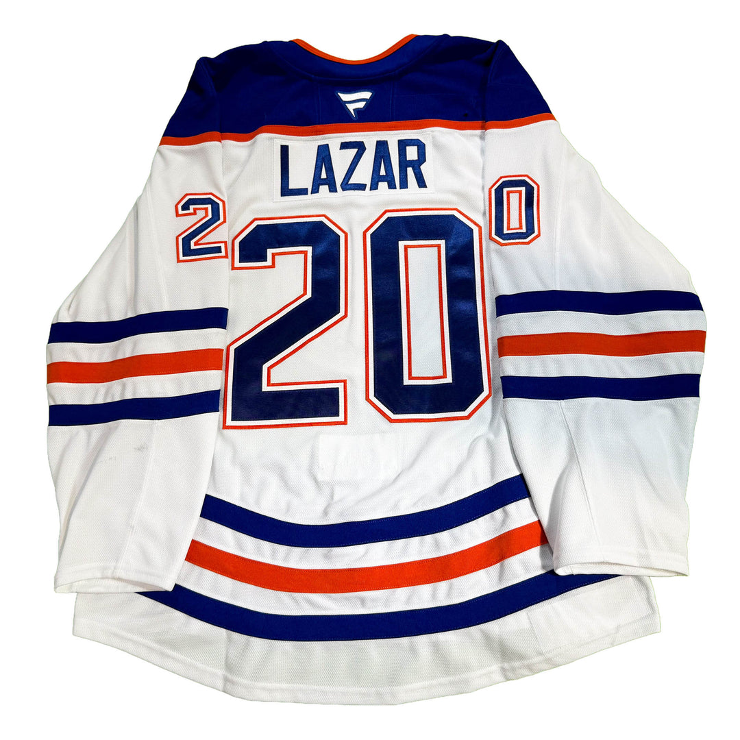 Curtis Lazar Edmonton Oilers Game Worn Jersey - 2025-26 Playoffs White Set #1 - D00629