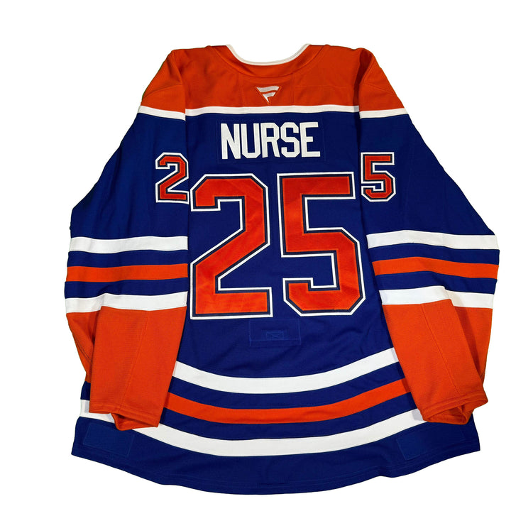 Darnell Nurse Edmonton Oilers Game Worn Jersey - 2024-25 Playoffs Royal Blue Set #1 - C00397