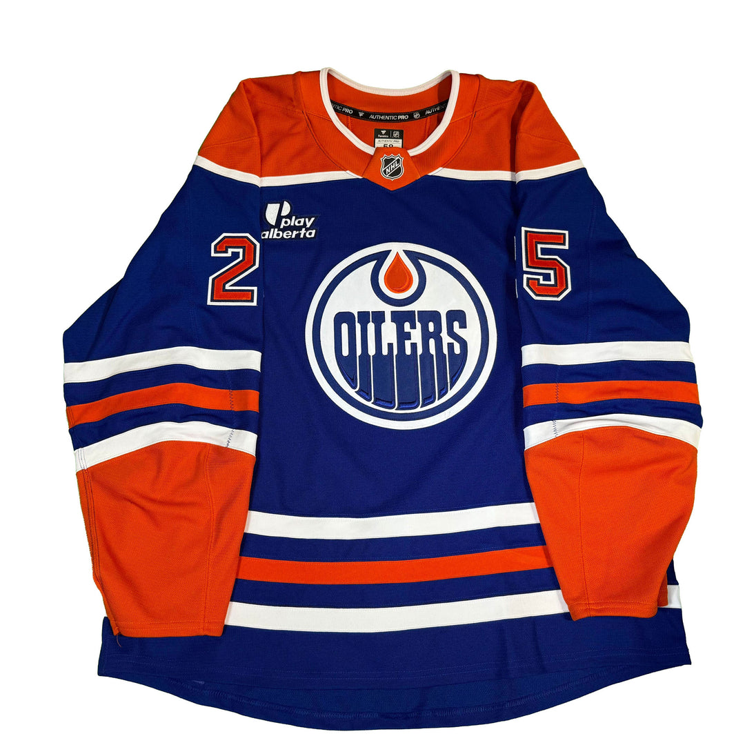 Darnell Nurse Edmonton Oilers Game Worn Jersey - 2024-25 Playoffs Royal Blue Set #1 - C00397