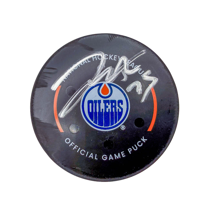 Darnell Nurse Edmonton Oilers Autographed Goal Puck - Apr. 1/2023 vs Anaheim Ducks #24051