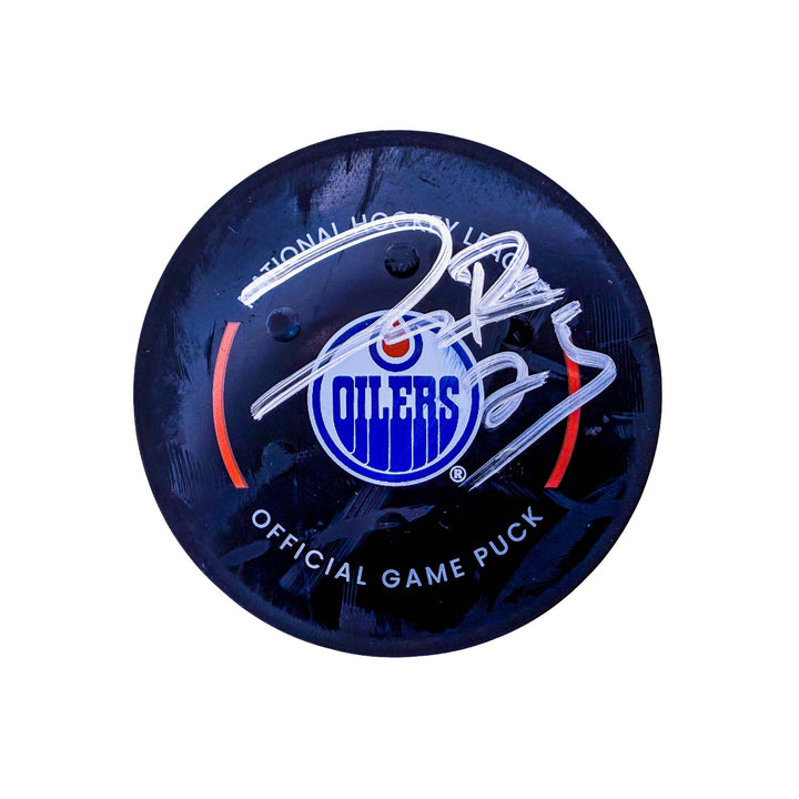 Darnell Nurse Edmonton Oilers Autographed Playoff Goal Puck - May. 5/2025 vs Los Angeles Kings #25109