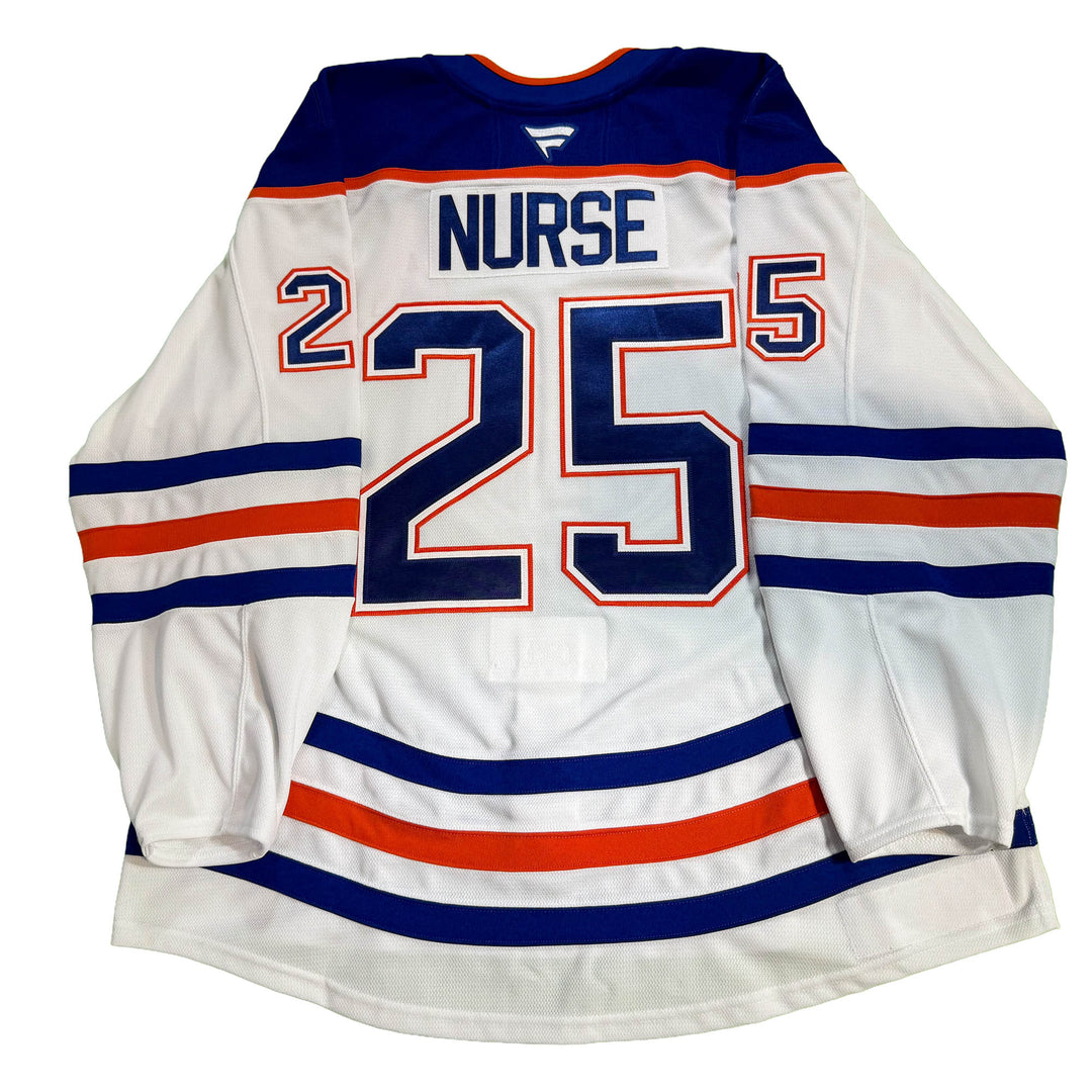 Darnell Nurse Edmonton Oilers Game Worn Jersey - 2025-26 Playoffs White Set #1 - D00632