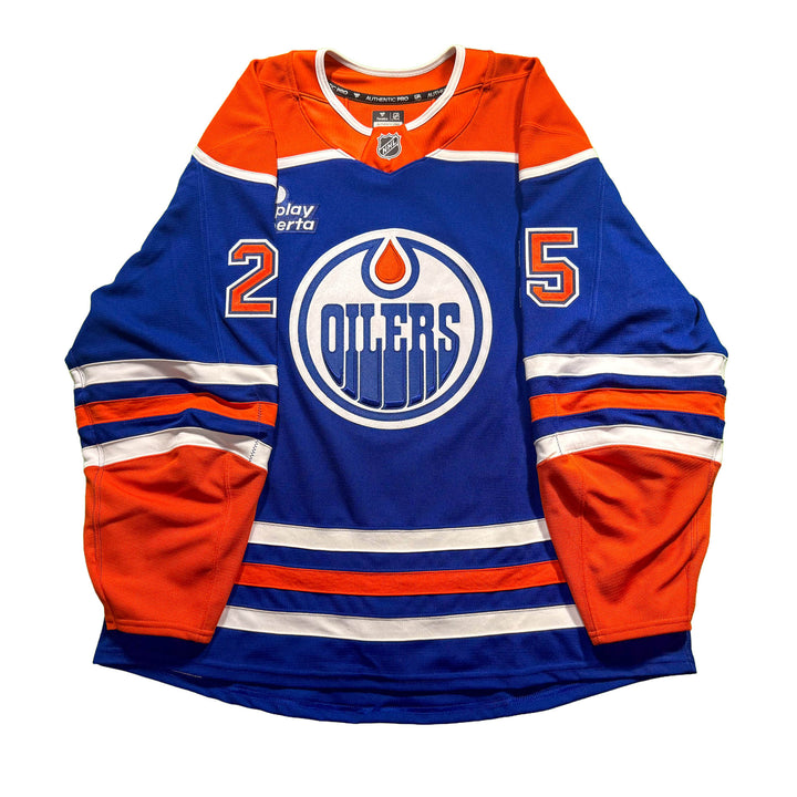 Darnell Nurse Edmonton Oilers Game Worn Jersey - 2025-26 Royal Blue Set #2 - D00388