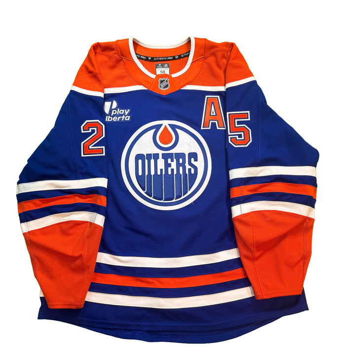 Darnell Nurse Edmonton Oilers Game Worn Jersey - 2025-26 Royal Blue Set #3 - D00506