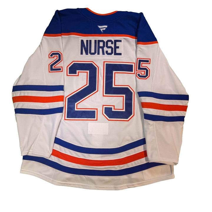 Darnell Nurse Edmonton Oilers Game Worn Jersey - 2025-26 White Set #2 - D00312