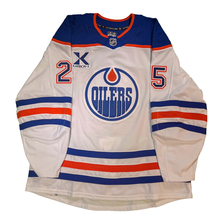 Darnell Nurse Edmonton Oilers Game Worn Jersey - 2025-26 White Set #2 - D00312