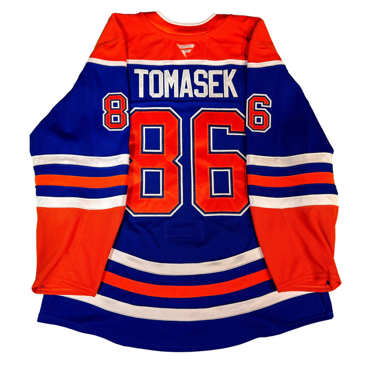 David Tomasek Edmonton Oilers Game Worn Jersey - 2025-26 Royal Blue Set #1 - D00147