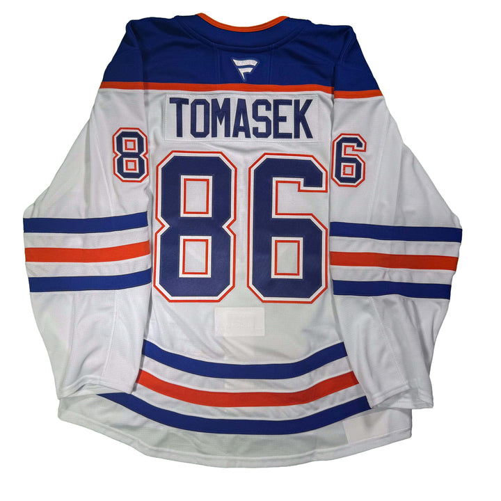 David Tomasek Edmonton Oilers Game Worn Jersey - 2025-26 White Set #2 - D00323