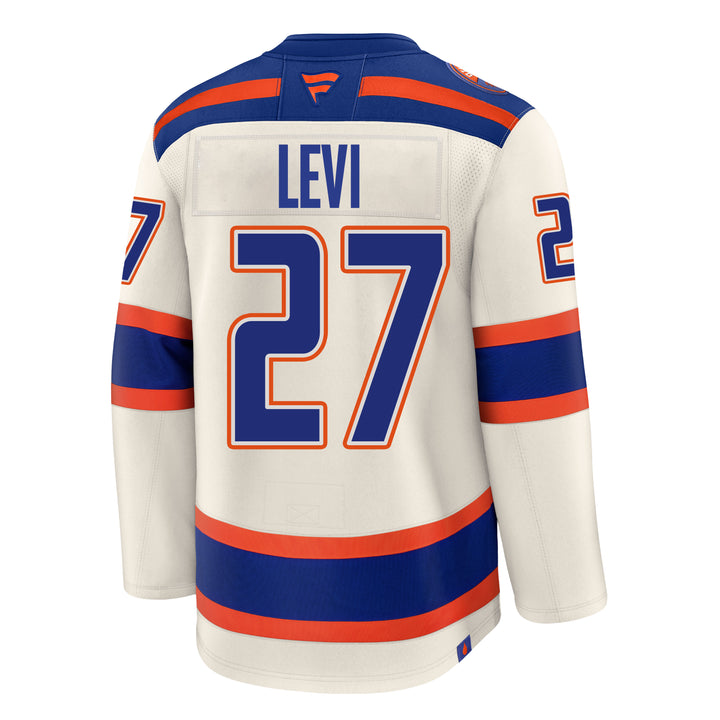 Devon Levi Edmonton Oilers Fanatics Premium Cream Alternate Jersey
