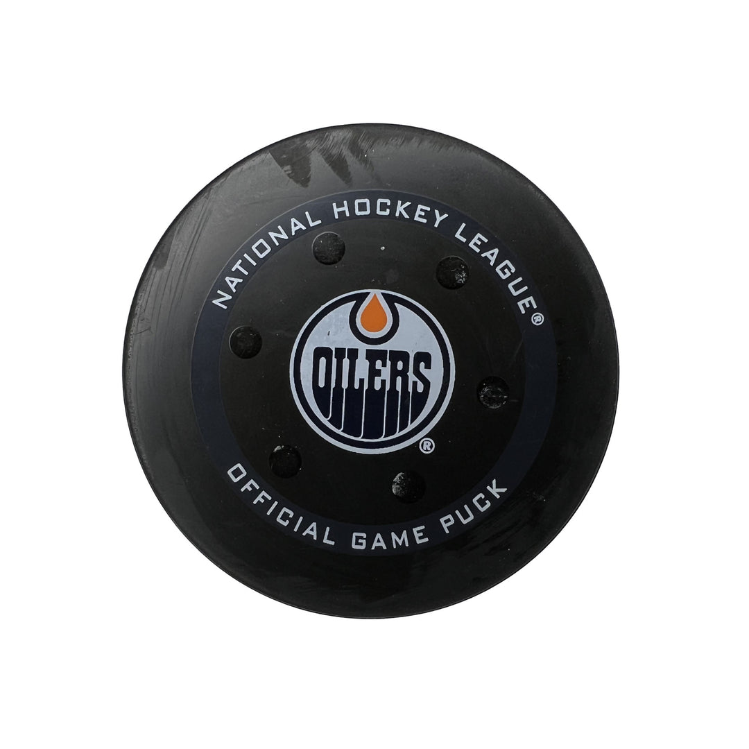 Leon Draisaitl Edmonton Oilers Goal Puck - Feb. 17/2022 vs Anaheim Ducks #18316