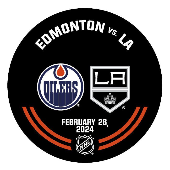 Edmonton Oilers Warm-Up Used Puck - Feb. 26/2024 vs Los Angeles Kings