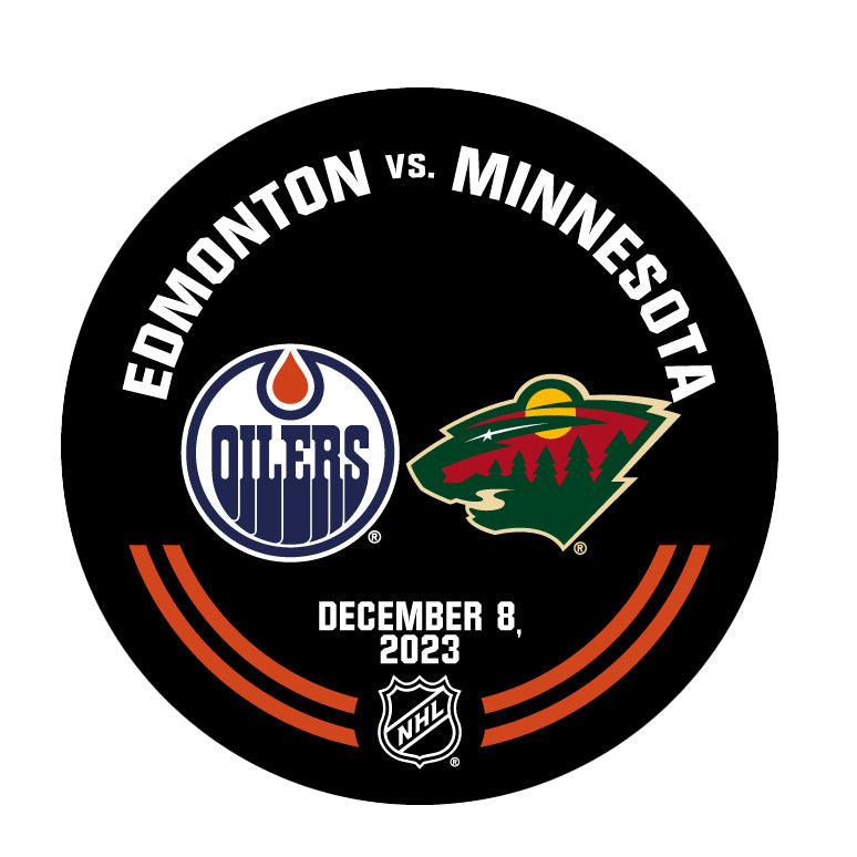 Edmonton Oilers Warm-Up Used Puck - Dec. 8/2023 vs Minnesota Wild