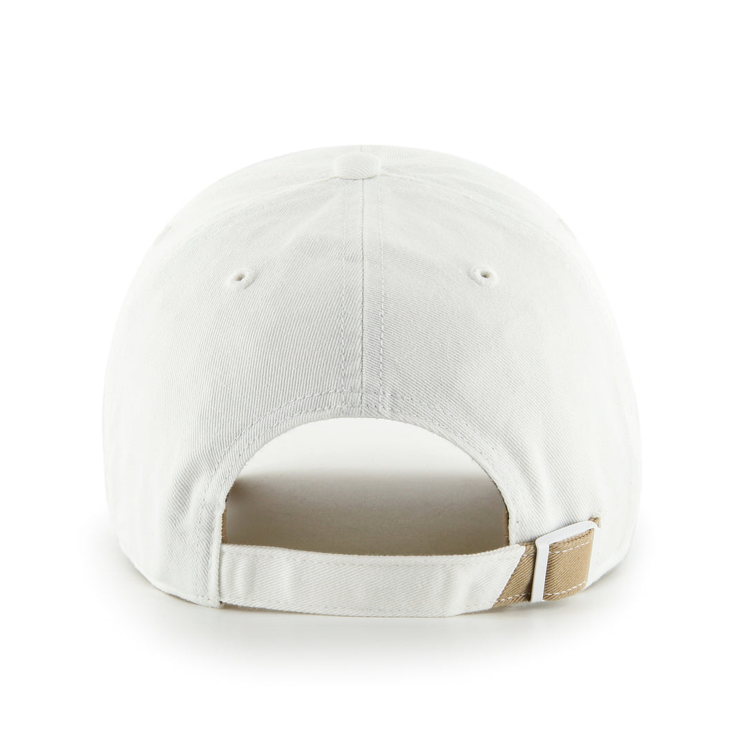 Edmonton Oilers '47 White Noise & Khaki Logo Clean Up Adjustable Hat