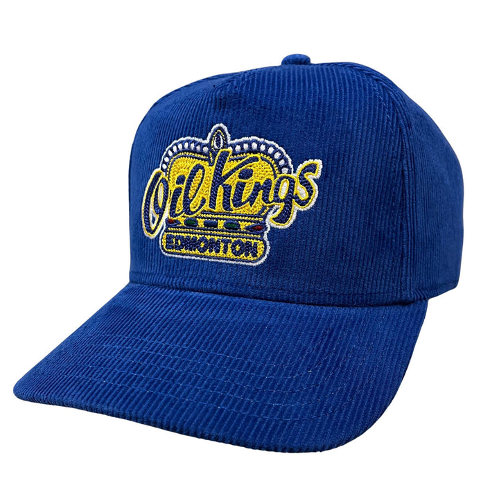 Edmonton Oil Kings American Needle Blue Corduroy Home Logo Valin Adjustable Hat