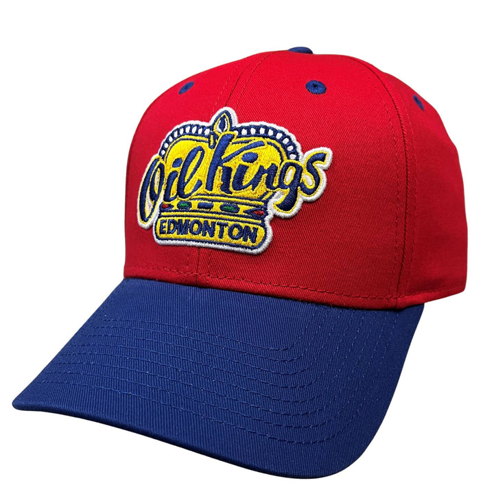 Edmonton Oil Kings American Needle Red Home Logo Split Colour Adjustable Hat