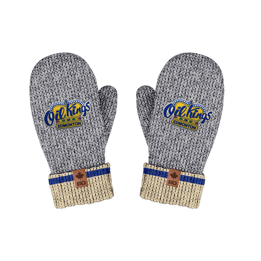 Edmonton Oil Kings Bardown Grey Snow Pepper Mittens