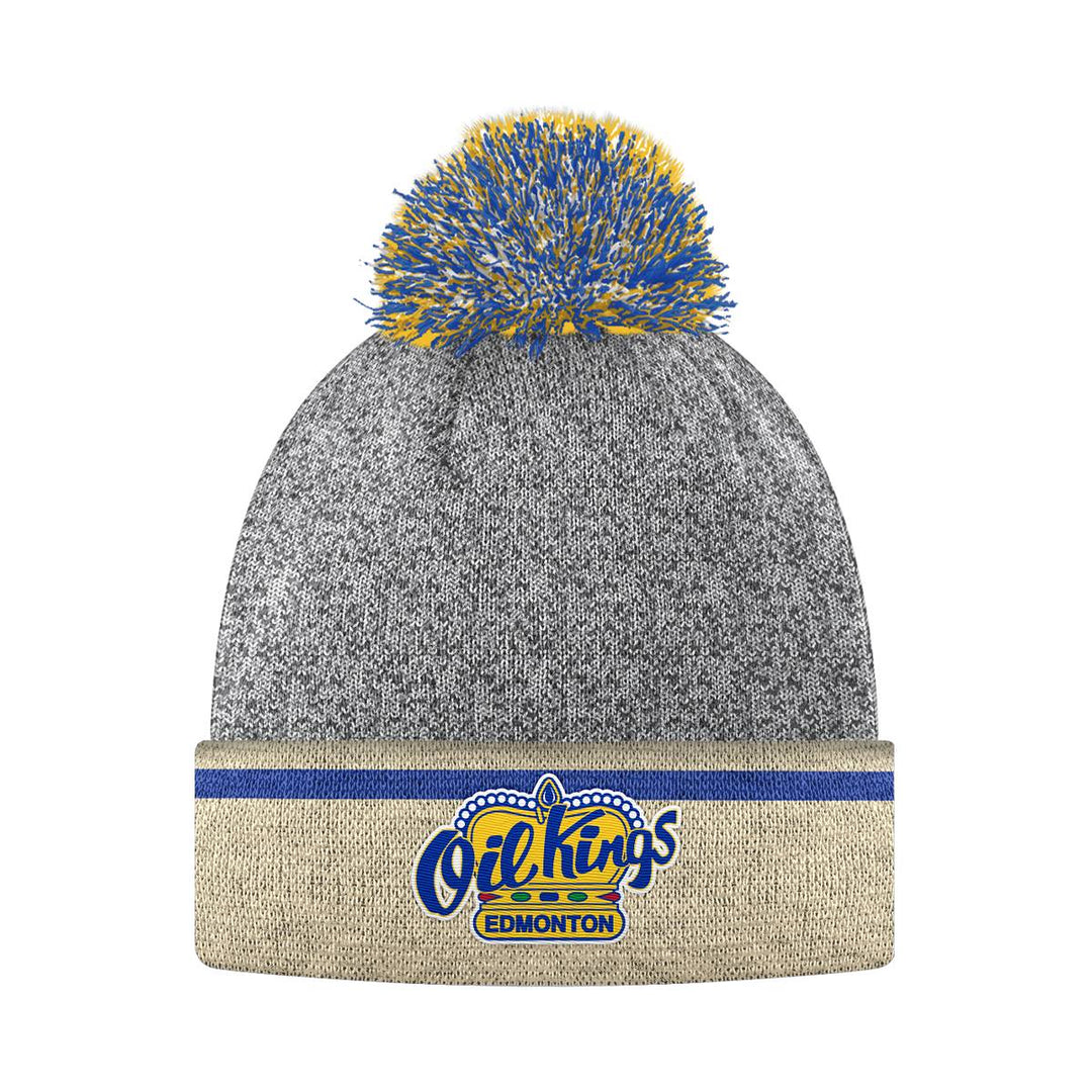 Edmonton Oil Kings Bardown Grey Snow Pepper Toque w/Pom