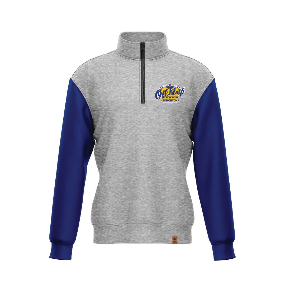 Edmonton Oil Kings Bardown Grey & Blue Two-Tone Quarter-Zip Sweatshirt