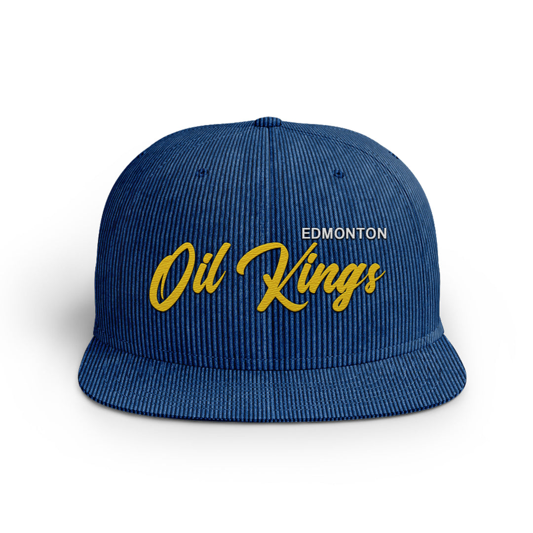 Edmonton Oil Kings Bardown Sports Blue Corduroy Snapback Hat