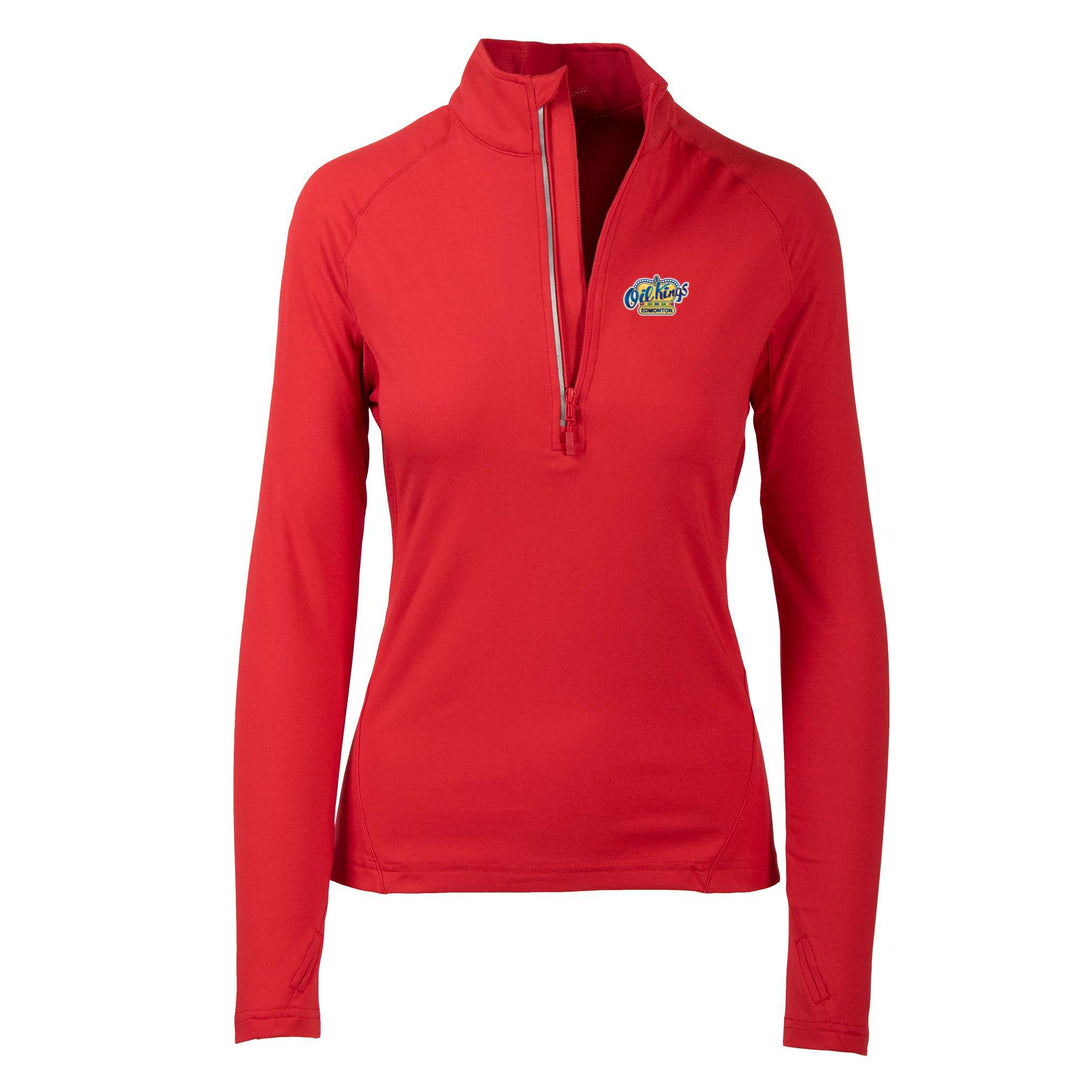 Edmonton Oil Kings Womens Levelwear Energy Red Half-Zip Sweatshirt