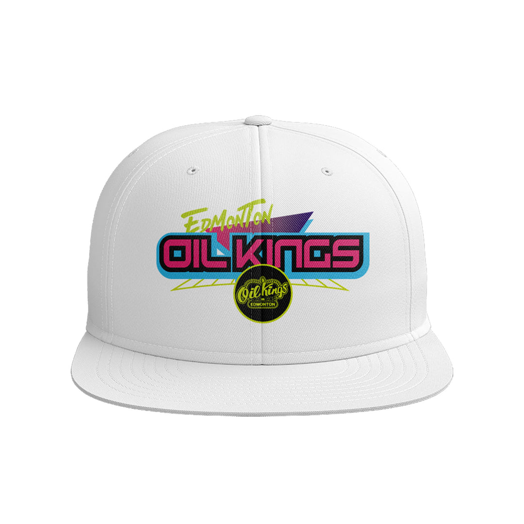 Edmonton Oil Kings Bardown Sports White Retro Limelight Flay Snapback Hat