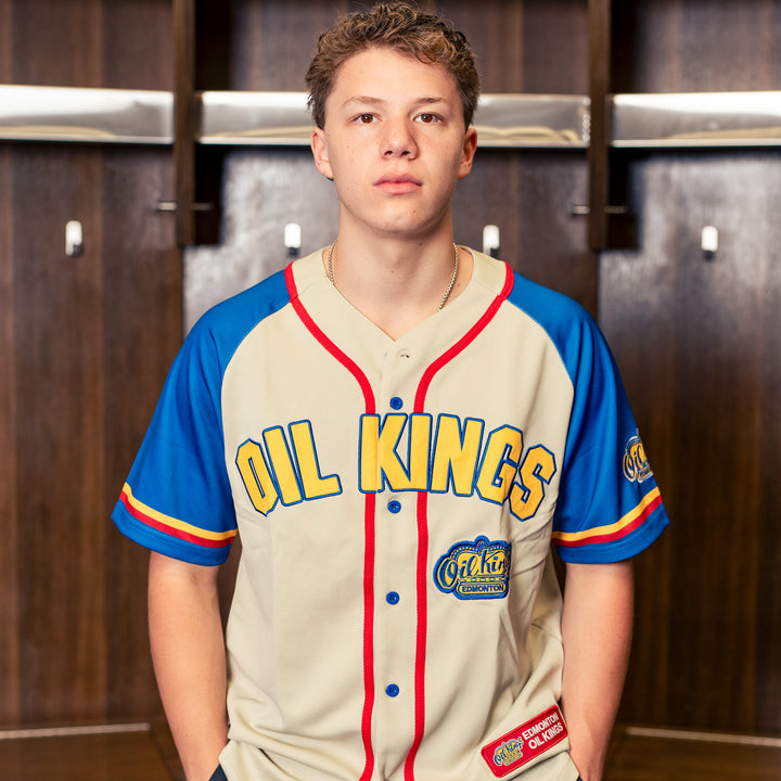 Edmonton Oil Kings Something Inked Cream Fauxback Button Up Jersey