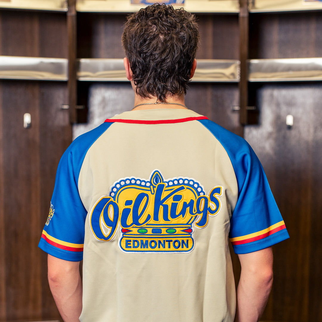 Edmonton Oil Kings Something Inked Cream Fauxback Button Up Jersey