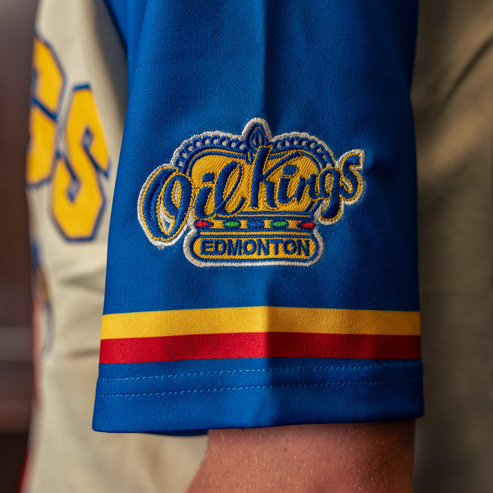 Edmonton Oil Kings Something Inked Cream Fauxback Button Up Jersey