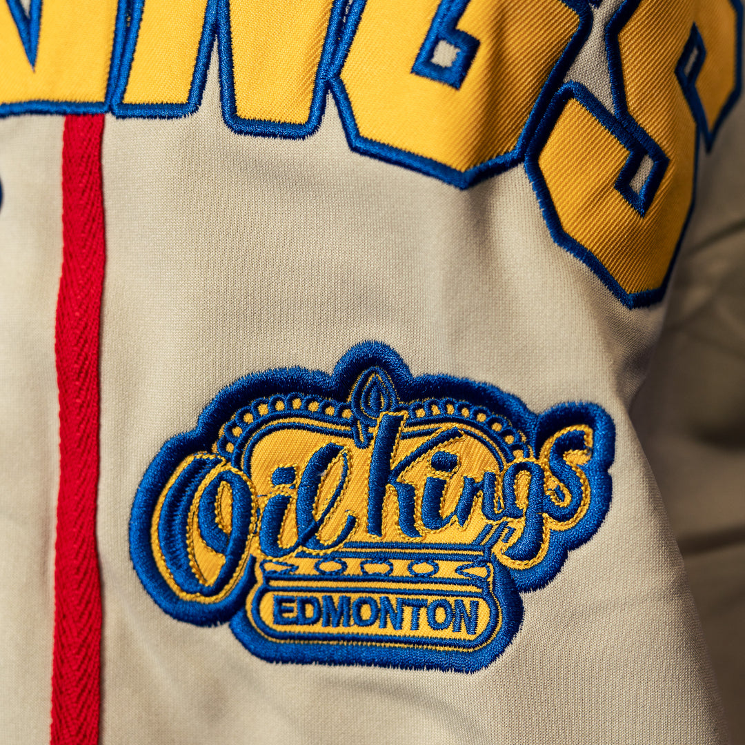 Edmonton Oil Kings Something Inked Cream Fauxback Button Up Jersey