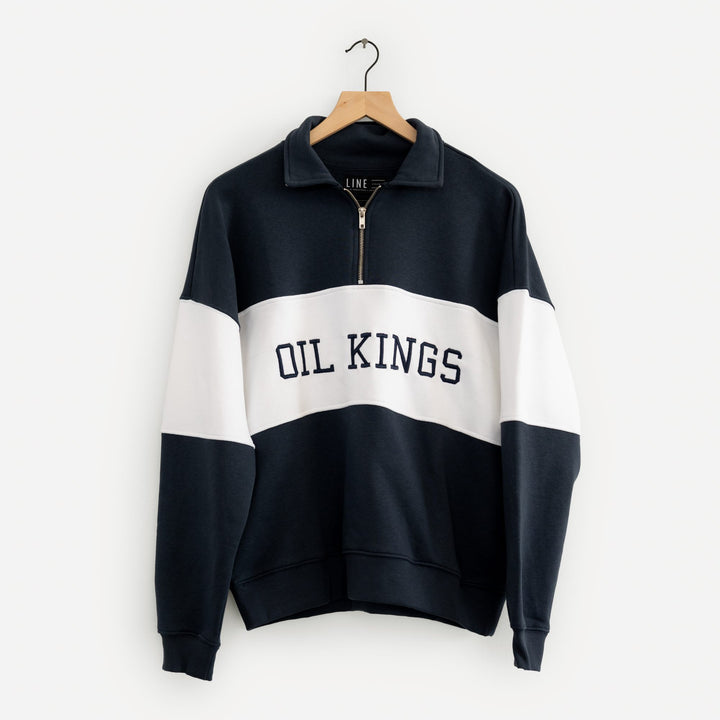 Edmonton Oil Kings Unisex Line Change Navy Team Pullover Half-Zip Sweatshirt