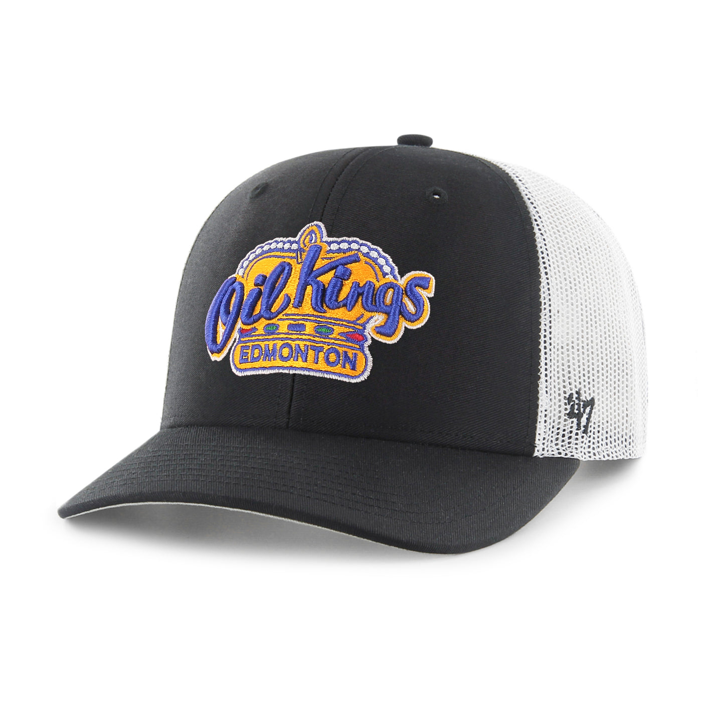 Edmonton Oil Kings '47 Black Primary Logo Trucker Snapback Hat