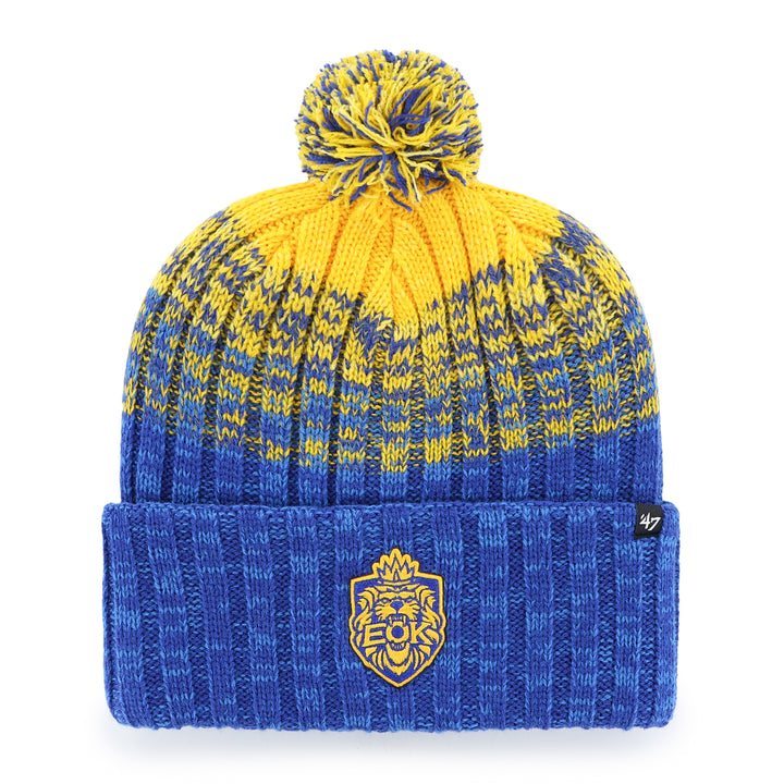 Edmonton Oil Kings '47 Blue & Yellow Cascade Cuffed Knit Toque w/Pom