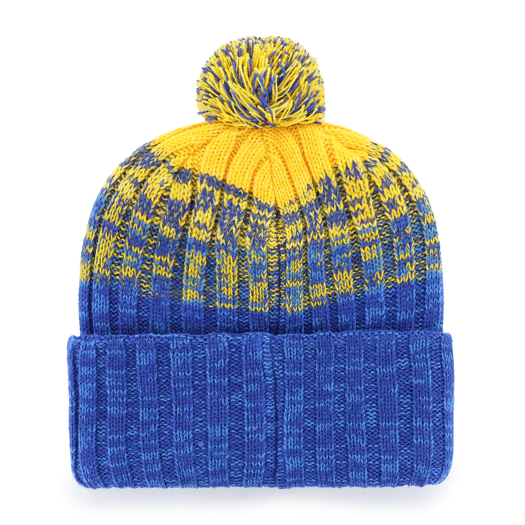 Edmonton Oil Kings '47 Blue & Yellow Cascade Cuffed Knit Toque w/Pom