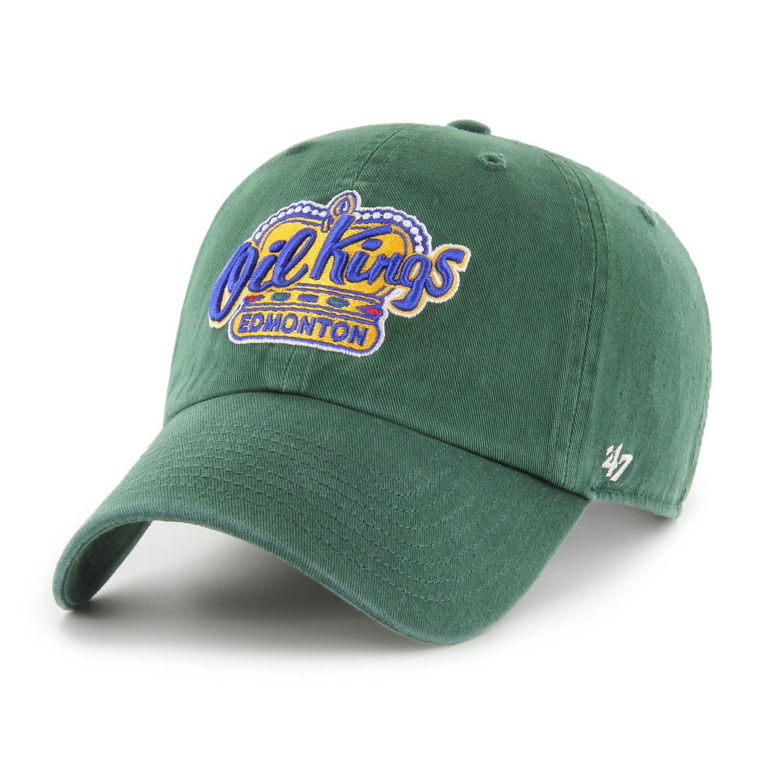Edmonton Oil Kings '47 Green Primary Logo Clean Up Adjustable Hat