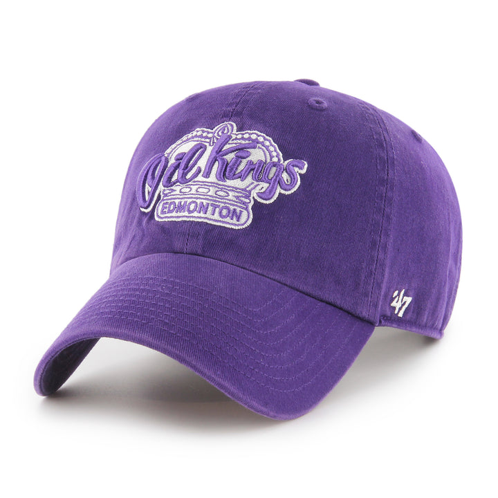 Edmonton Oil Kings '47 Purple Primary Logo Clean Up Adjustable Hat