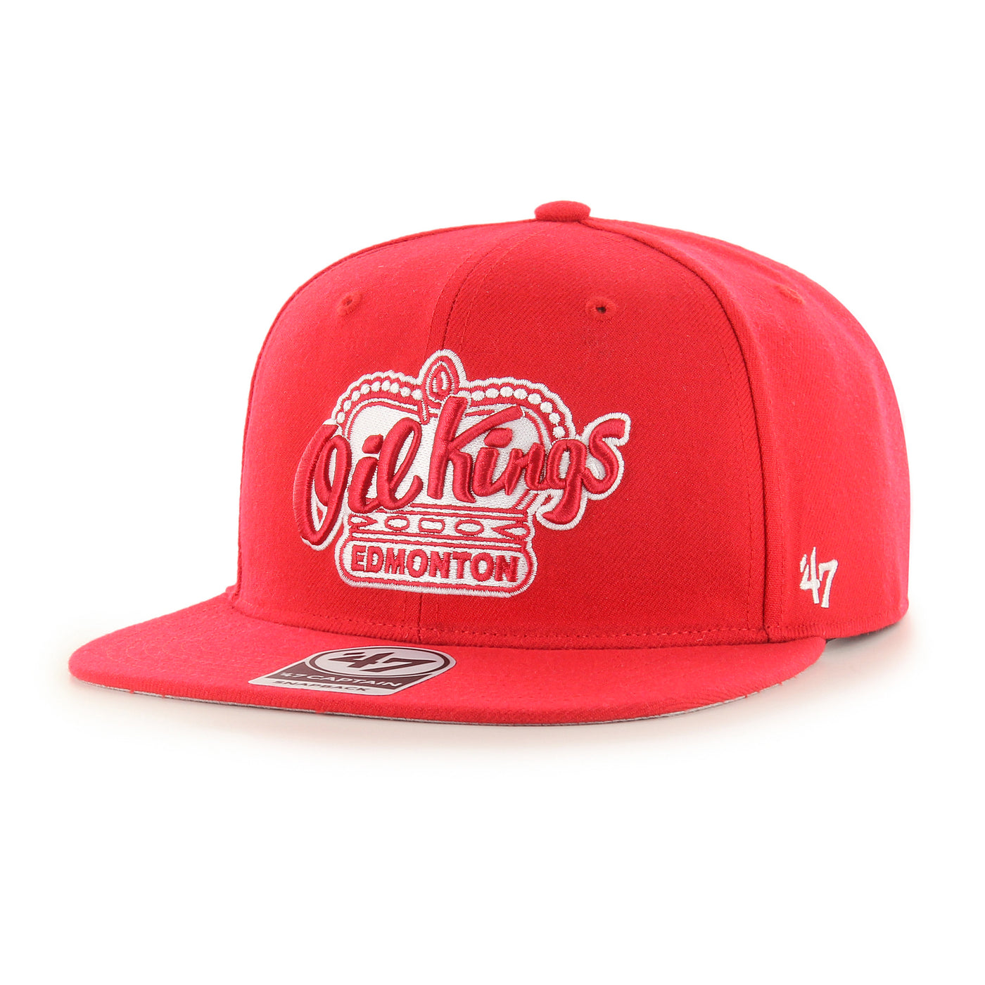 Edmonton Oil Kings '47 Red Primary Logo Captain Snapback Hat