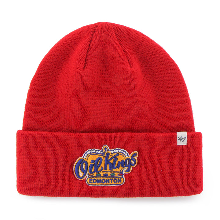 Edmonton Oil Kings '47 Red Raised Logo Cuffed Knit Toque