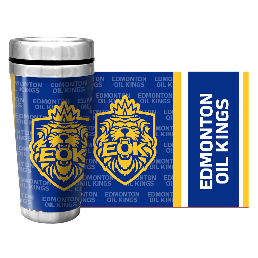 Edmonton Oil Kings Blue Alternate Logo 16oz Travel Mug