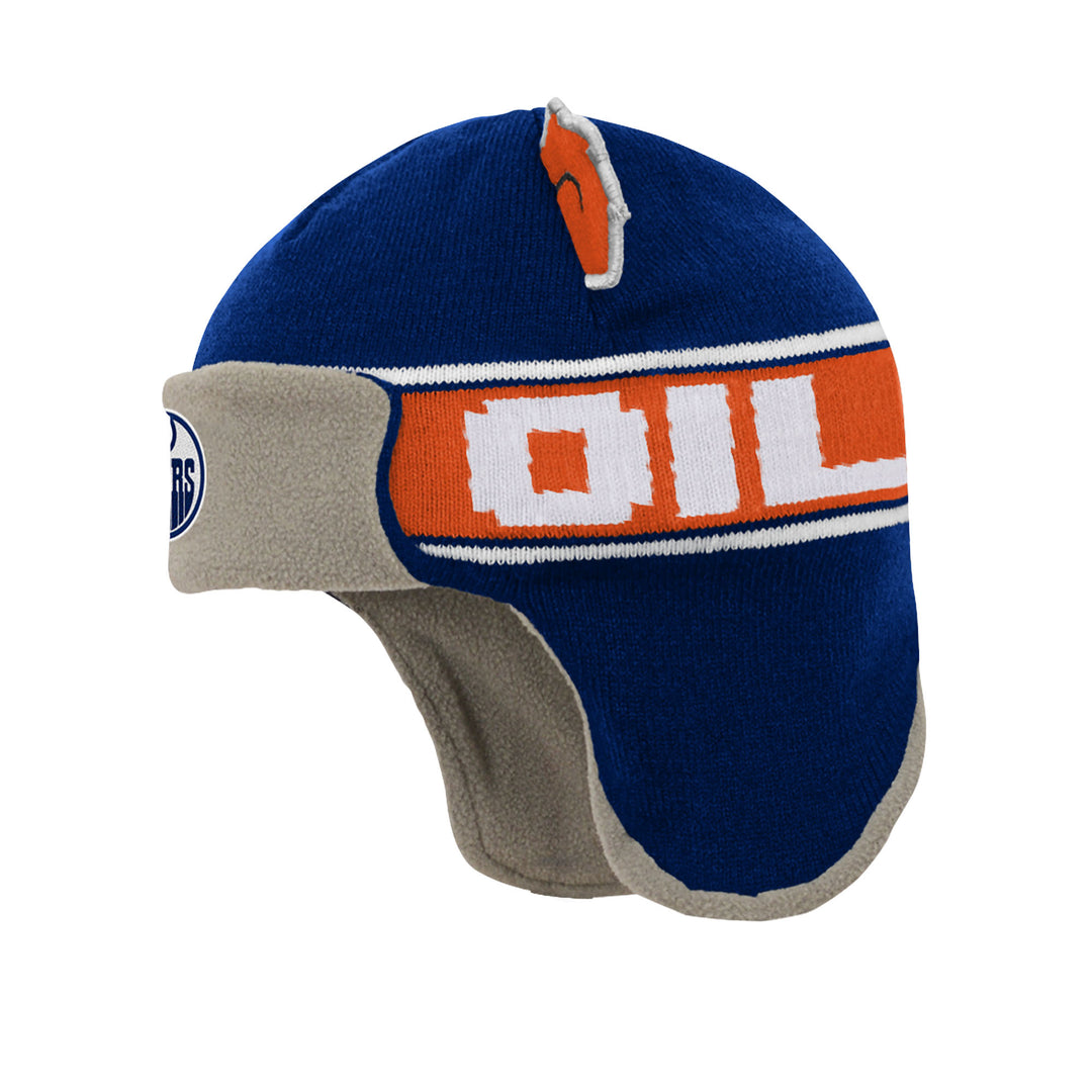 Edmonton Oilers Infant Outerstuff Wordmark Trooper Knit Toque w/ Ears