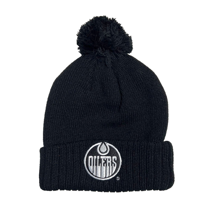 Edmonton Oilers bCLUTCH Black Knit Toque w/ Pom