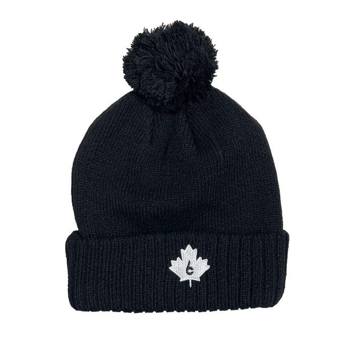 Edmonton Oilers bCLUTCH Black Knit Toque w/ Pom