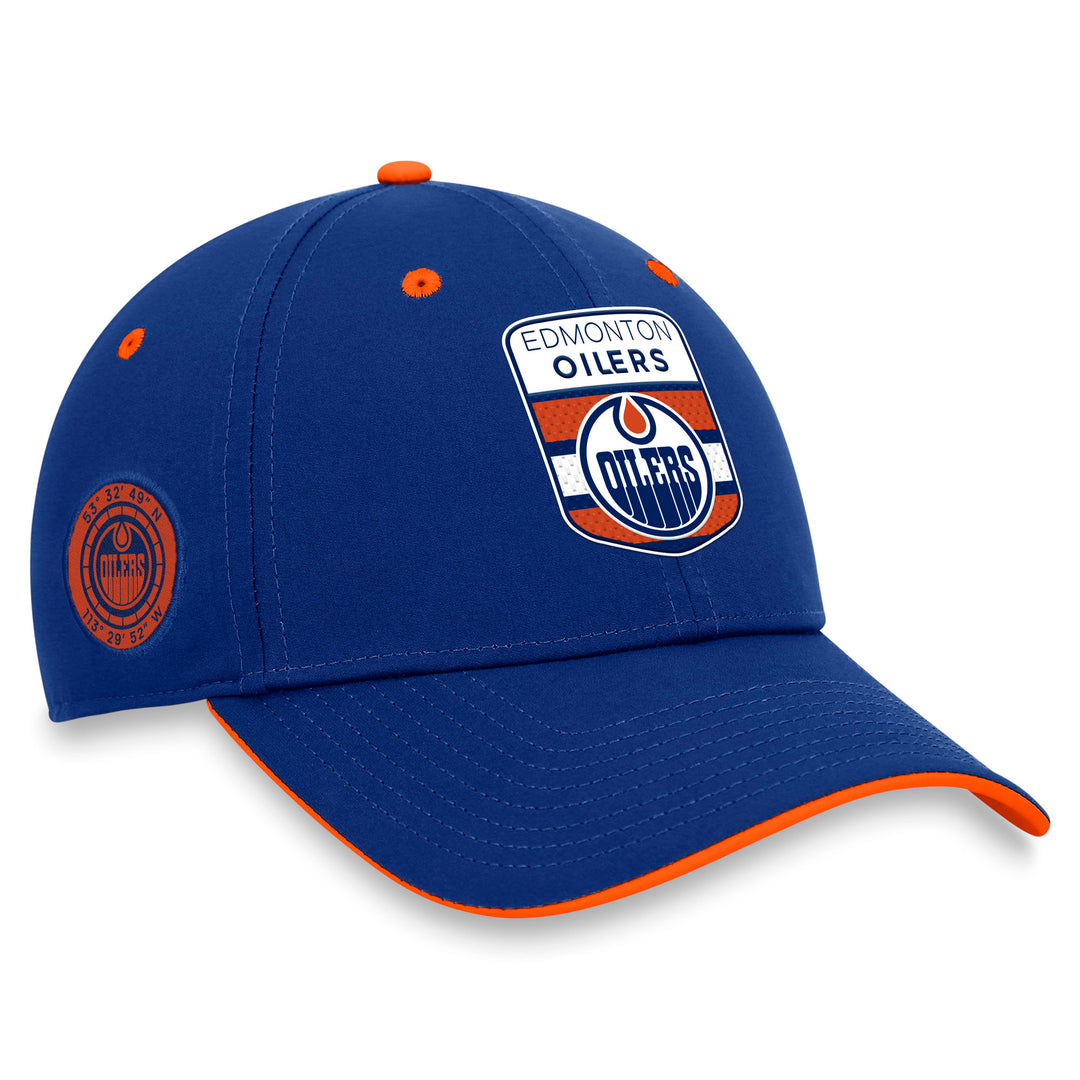 Edmonton Oilers Fanatics Blue 2023 NHL Draft Authentic Pro Flex Hat