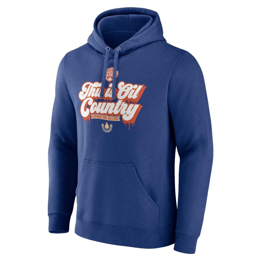 Edmonton Oilers Fanatics 2023 Heritage Classic "This Is Oil Country" Blue Hoodie